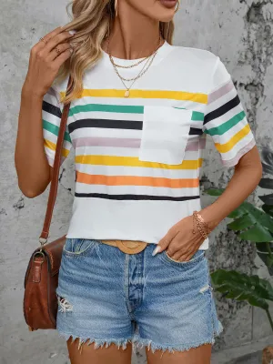 Kya Striped Round Neck Short Sleeve T-Shirt
