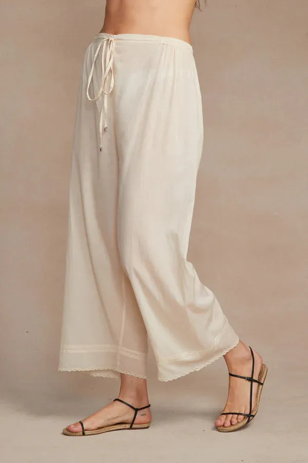 LANA DRAWSTRING PANT ANTIQUE WHITE
