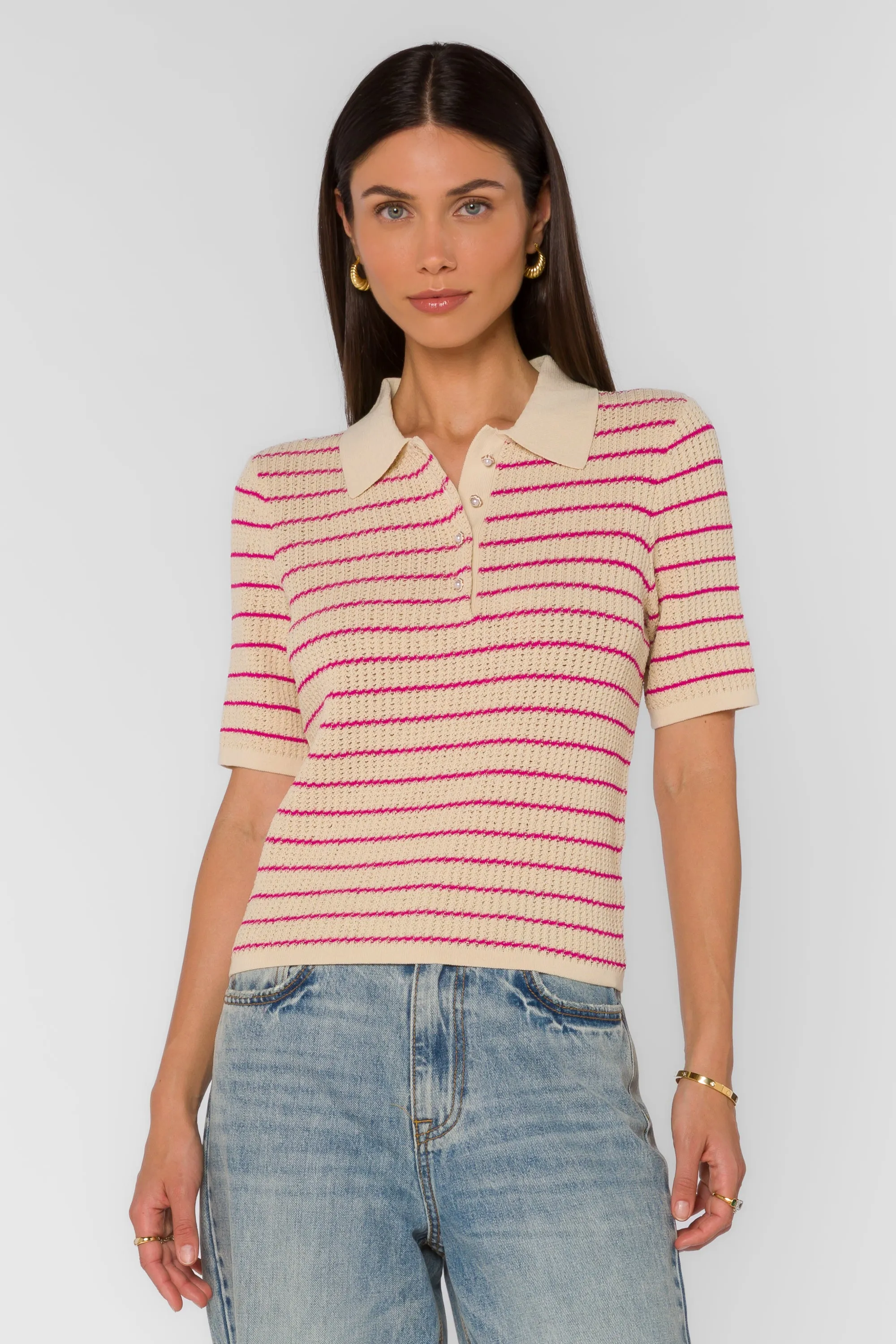 Laurie Fuchsia Stripe Top