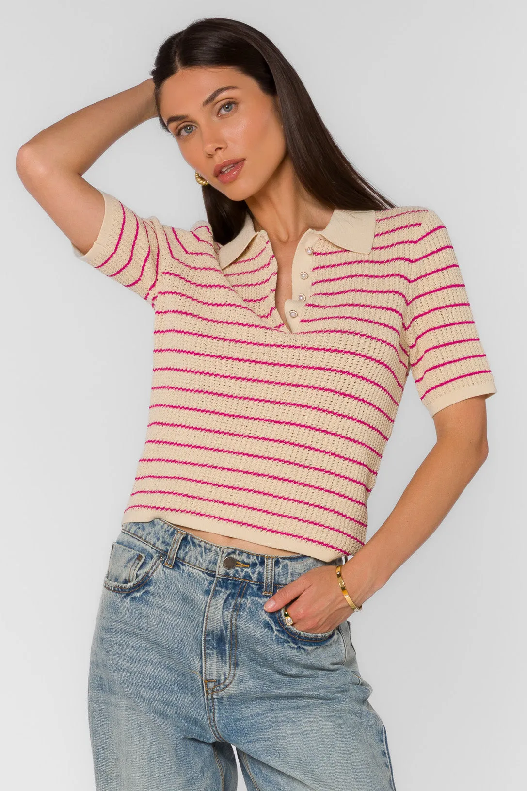 Laurie Fuchsia Stripe Top