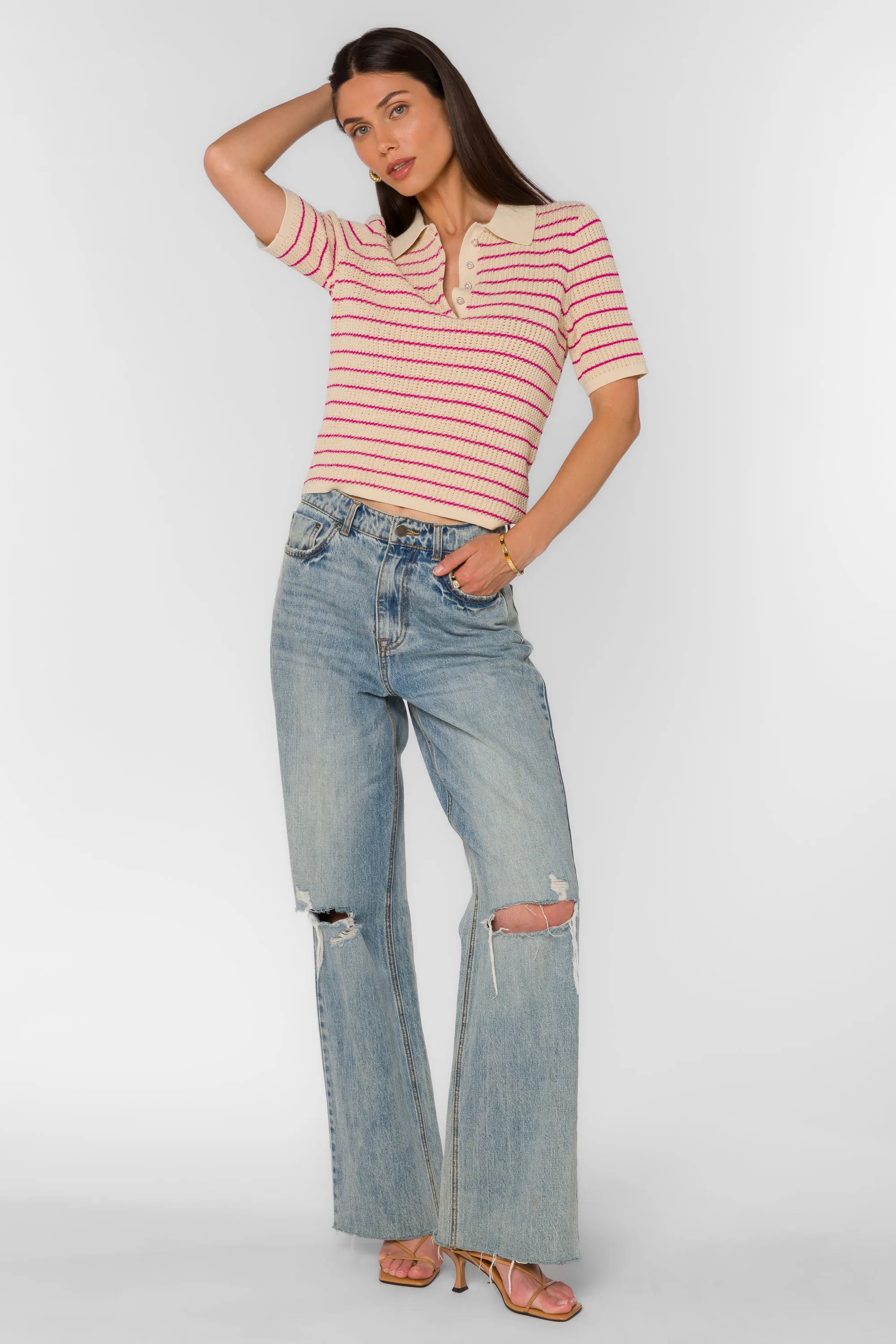 Laurie Fuchsia Stripe Top