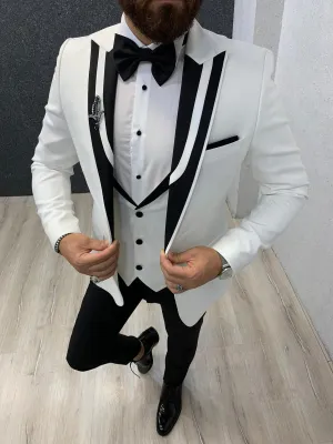 Lazio White Slim Fit Tuxedo for Men