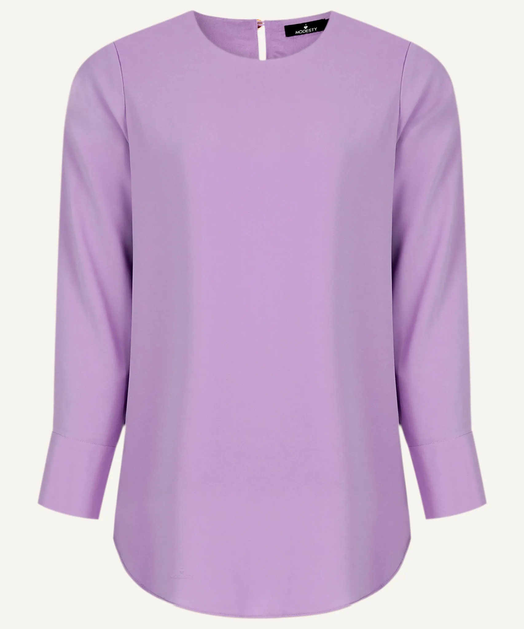 Light Lilac Long Sleeve Basic Blouse
