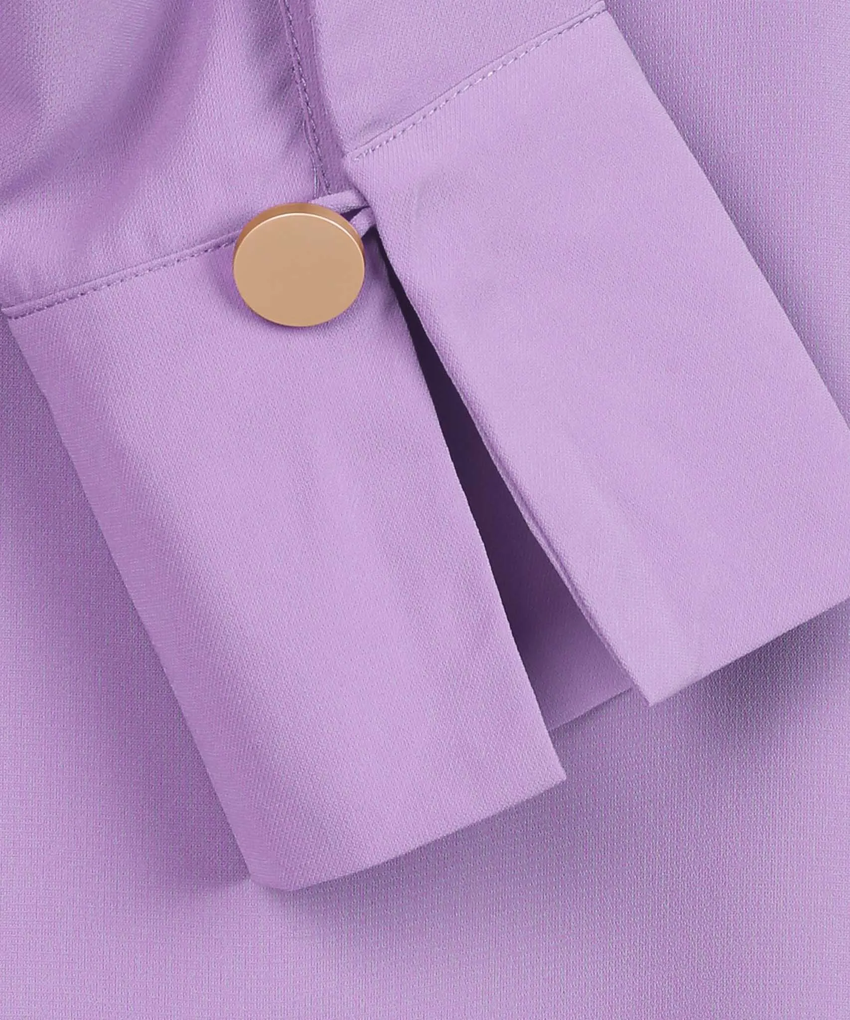 Light Lilac Long Sleeve Basic Blouse