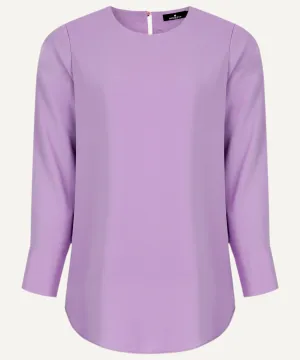 Light Lilac Long Sleeve Basic Blouse