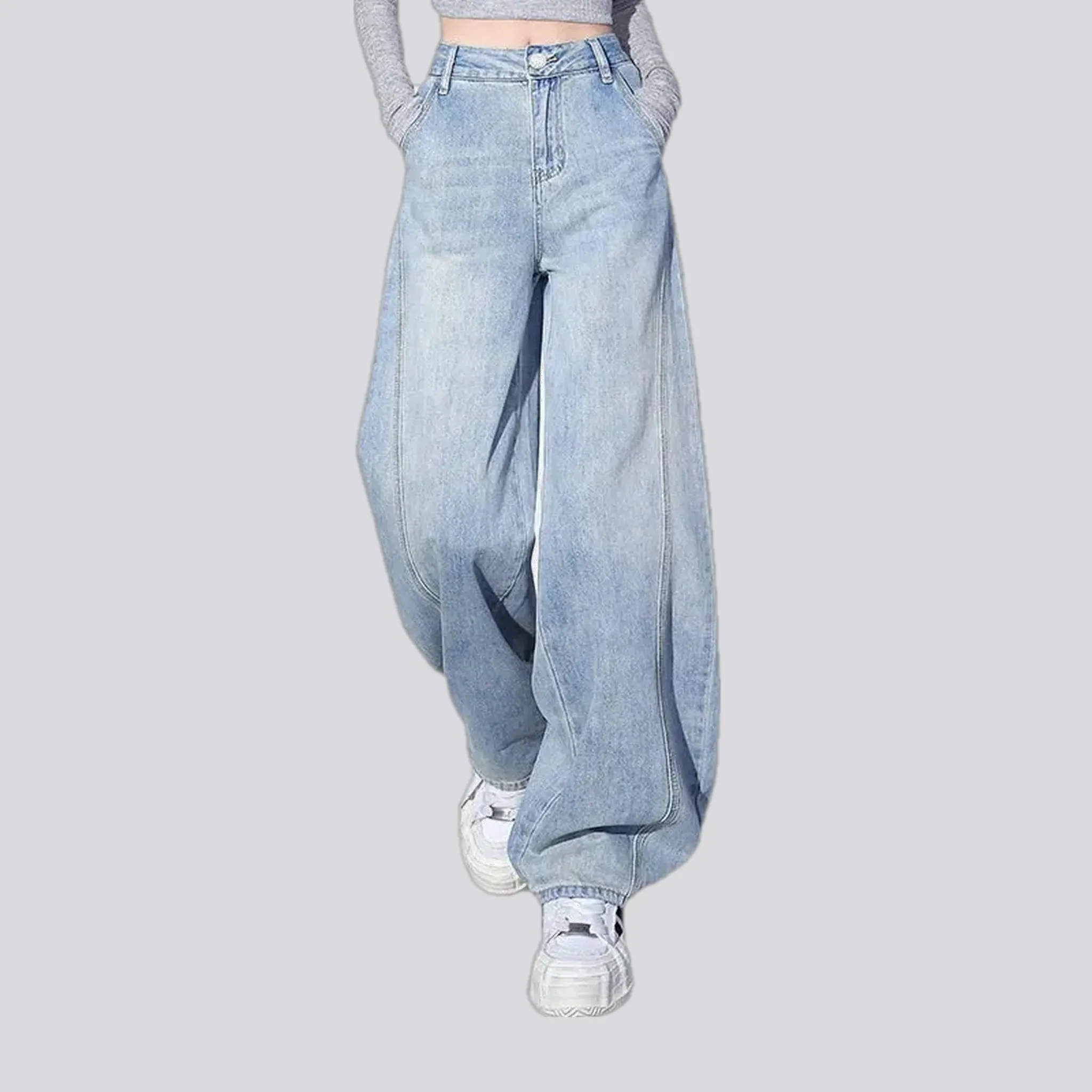 Lightweight wide fit jeans for ladies