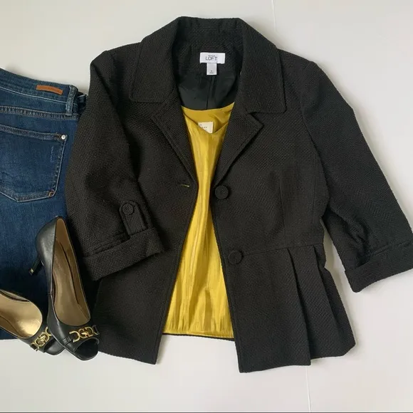 LOFT Ann Taylor Button Jacket 3/4 Length Sleeve