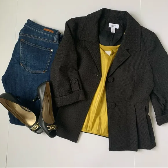 LOFT Ann Taylor Button Jacket 3/4 Length Sleeve