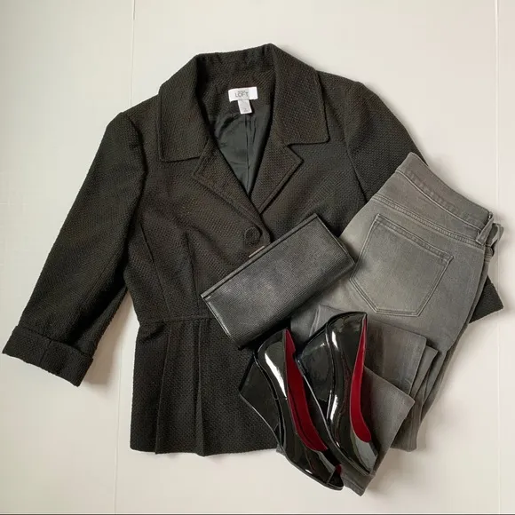 LOFT Ann Taylor Button Jacket 3/4 Length Sleeve