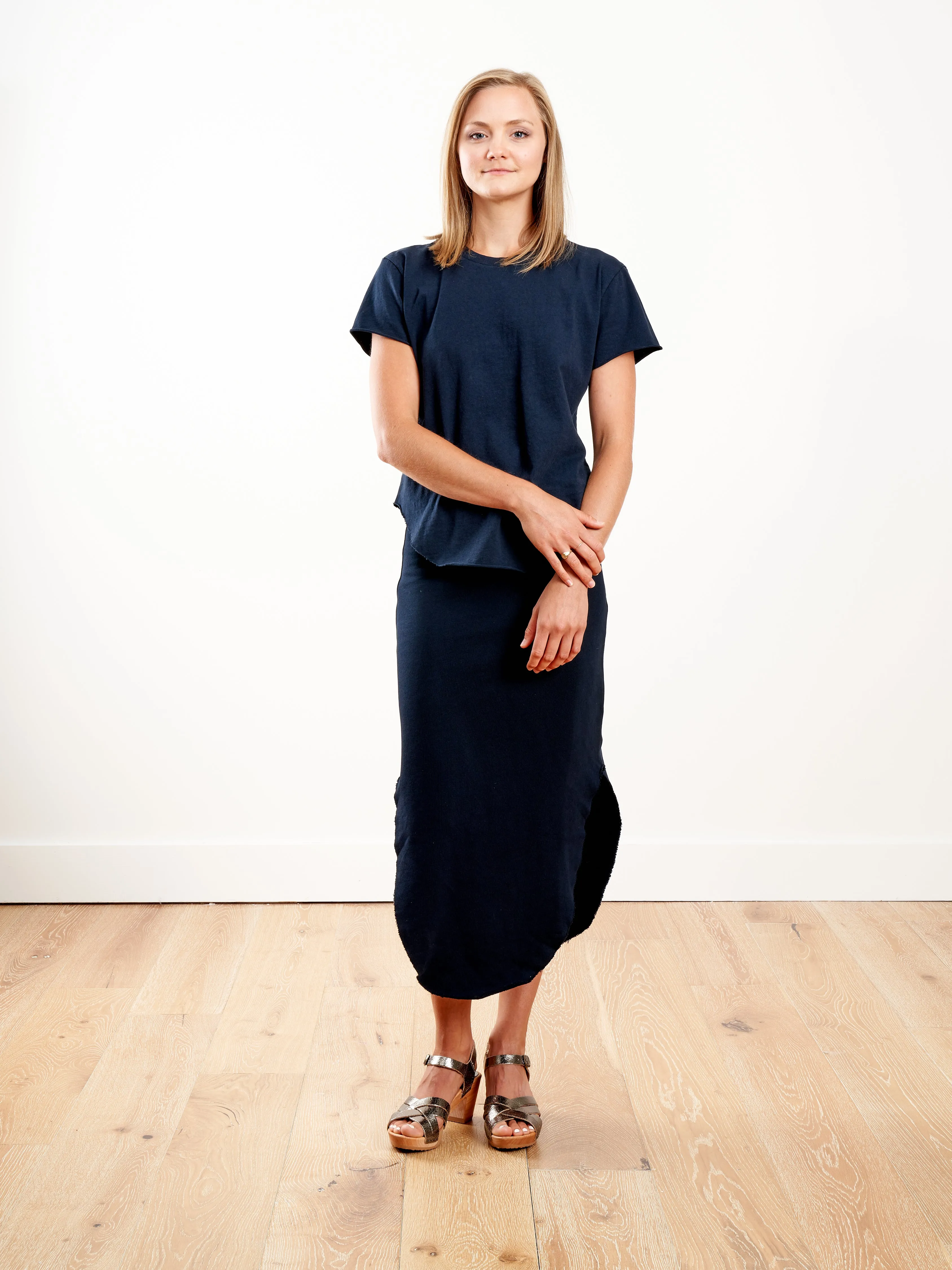long fleece skirt - navy