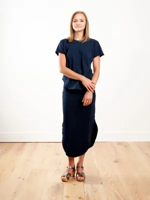 long fleece skirt - navy