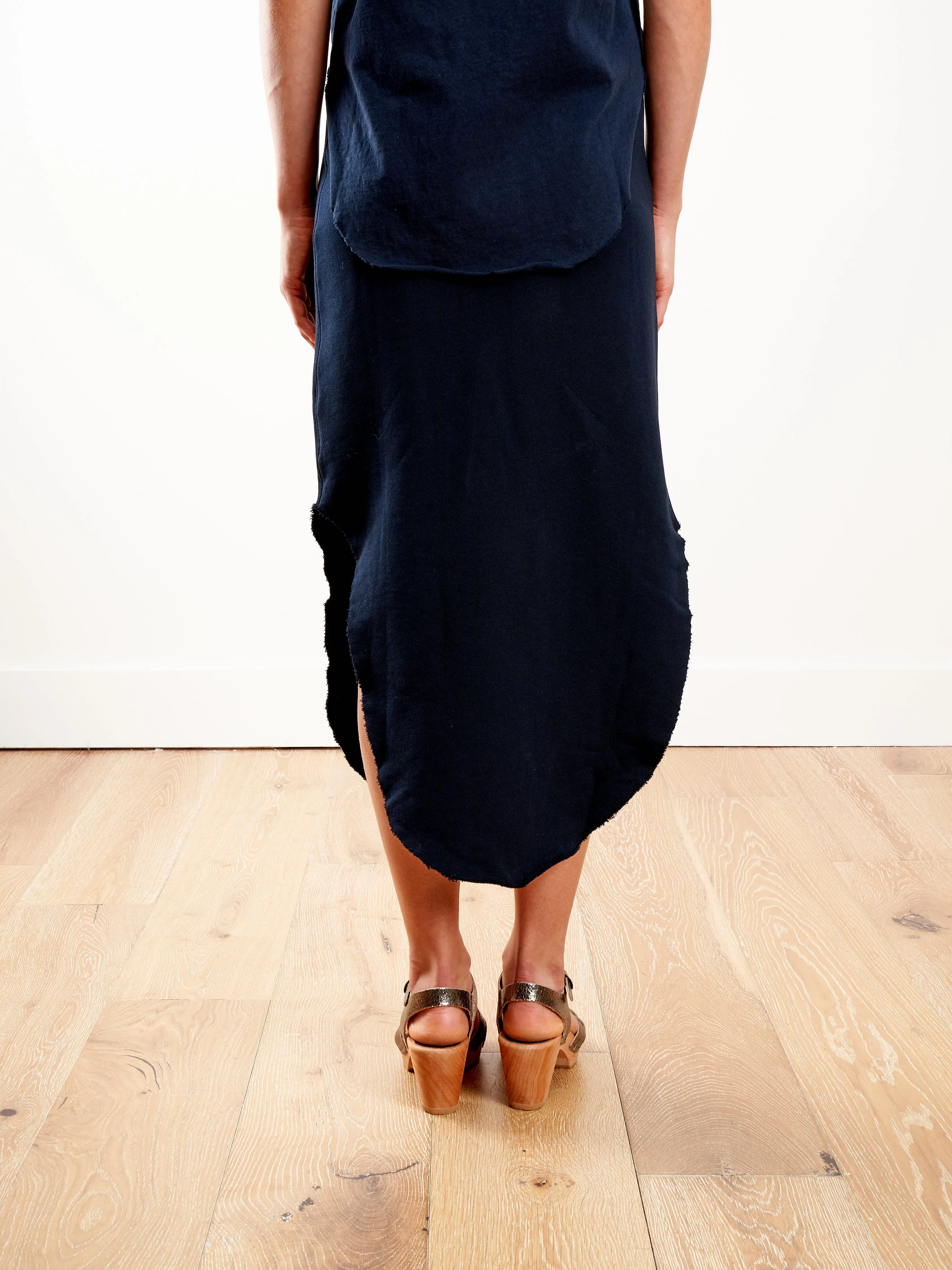 long fleece skirt - navy