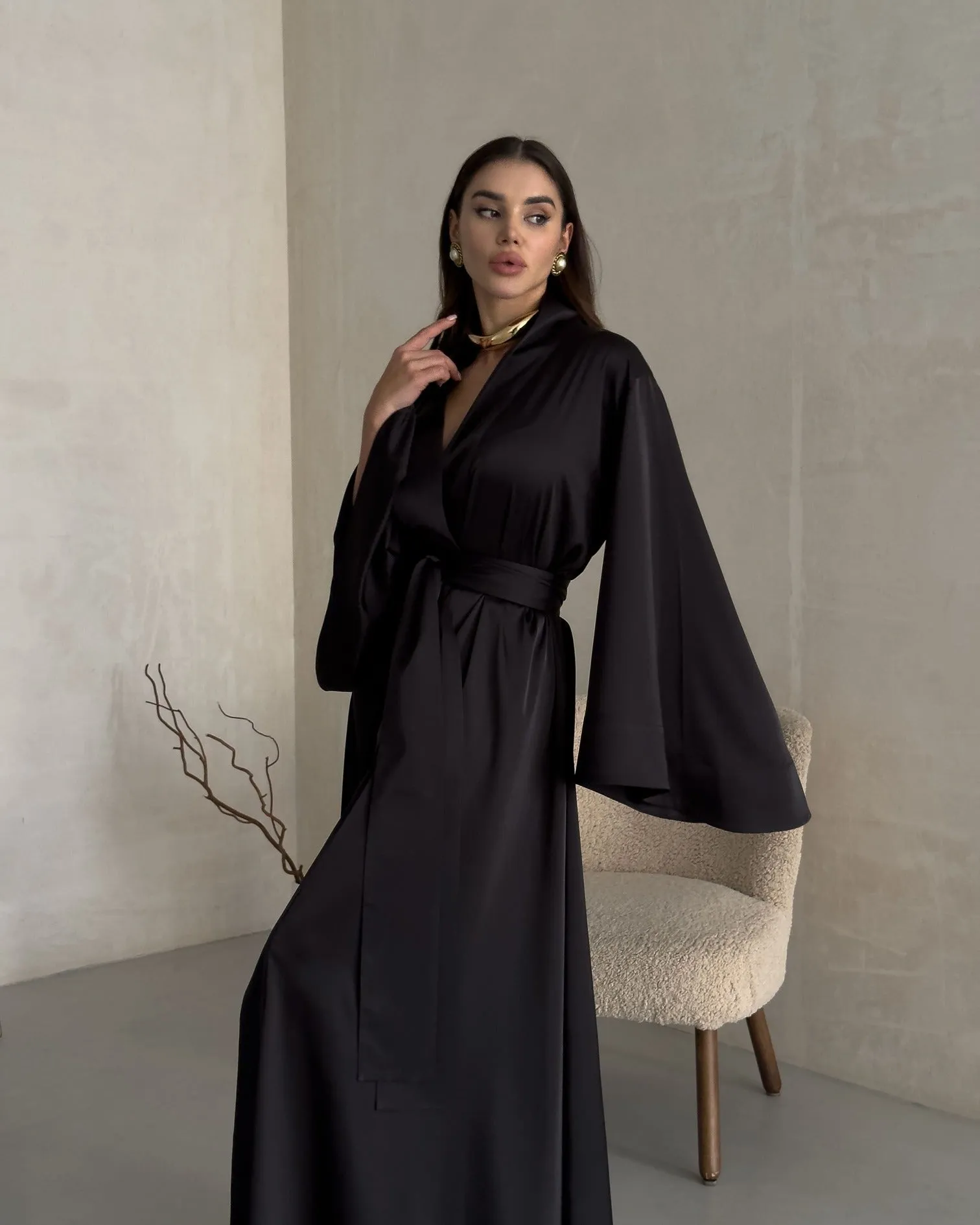 Long Kimono Geisha Black