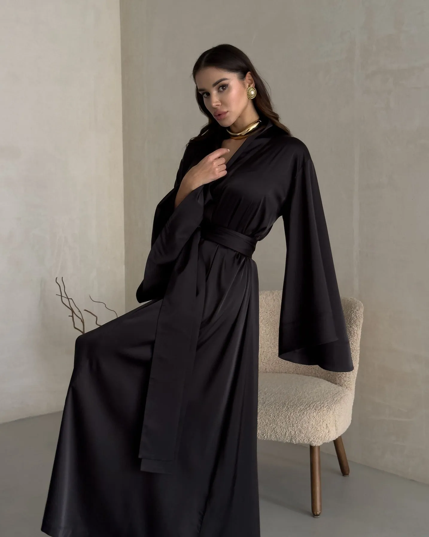 Long Kimono Geisha Black