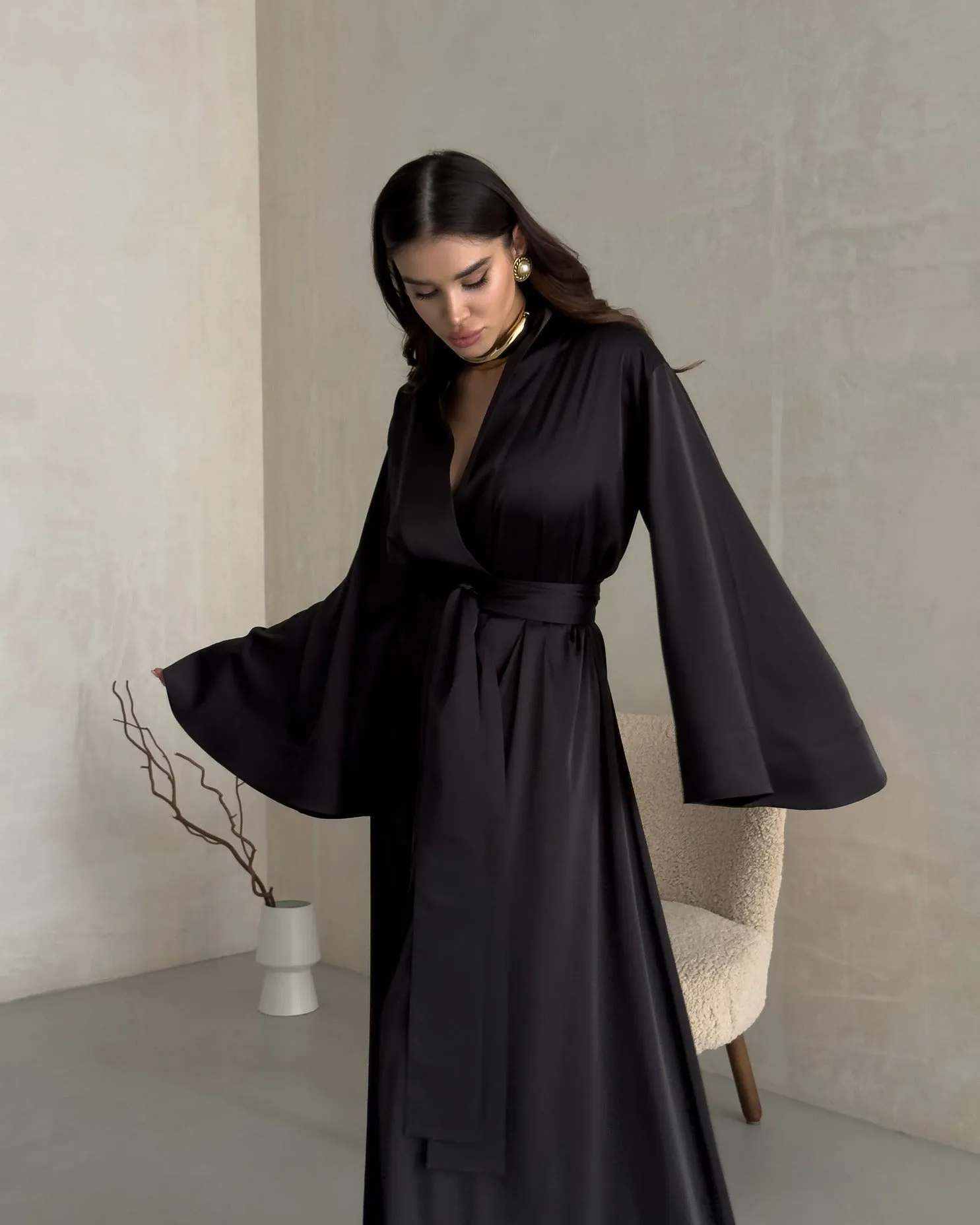 Long Kimono Geisha Black