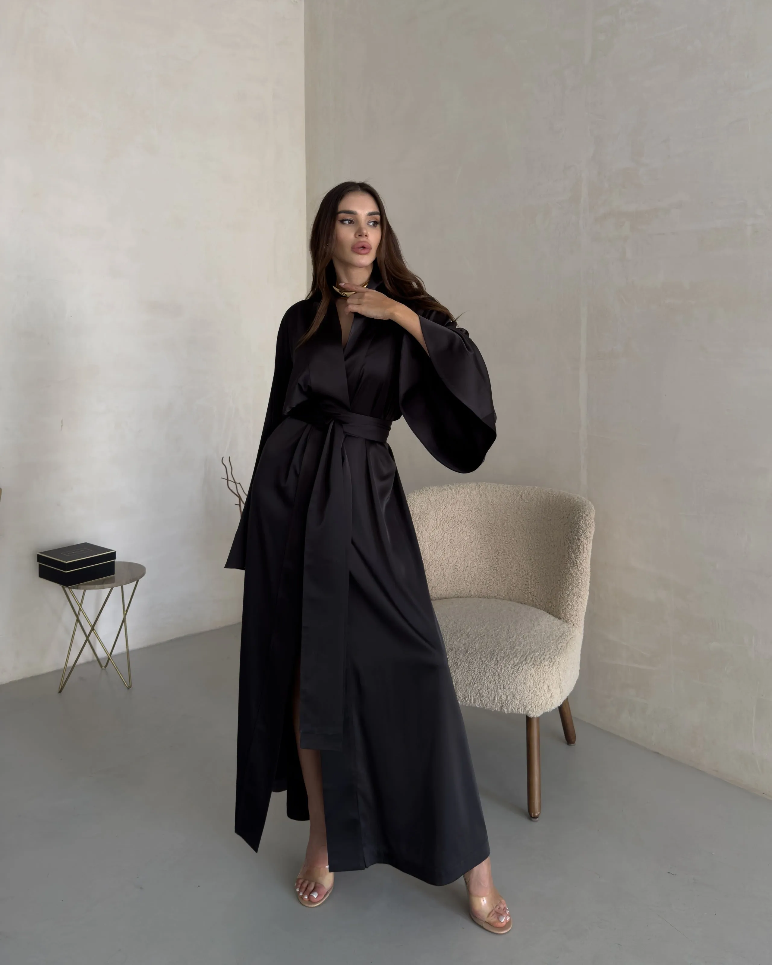 Long Kimono Geisha Black