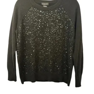 Lord &amp; Taylor Black Cashmere Sequin Sweater size M