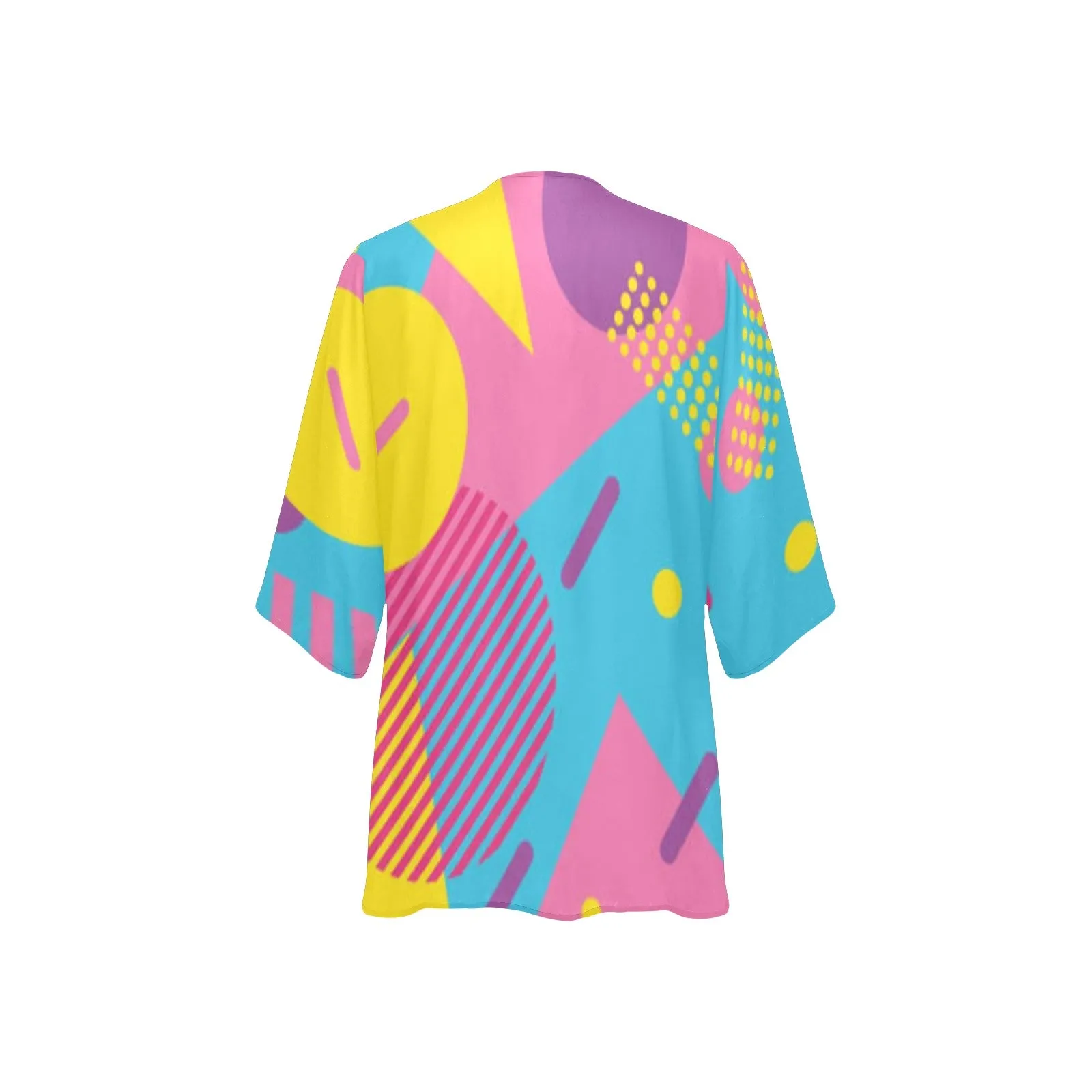 LOUD 90s Wallpaper Print Women's Kimono Chiffon Cover Up