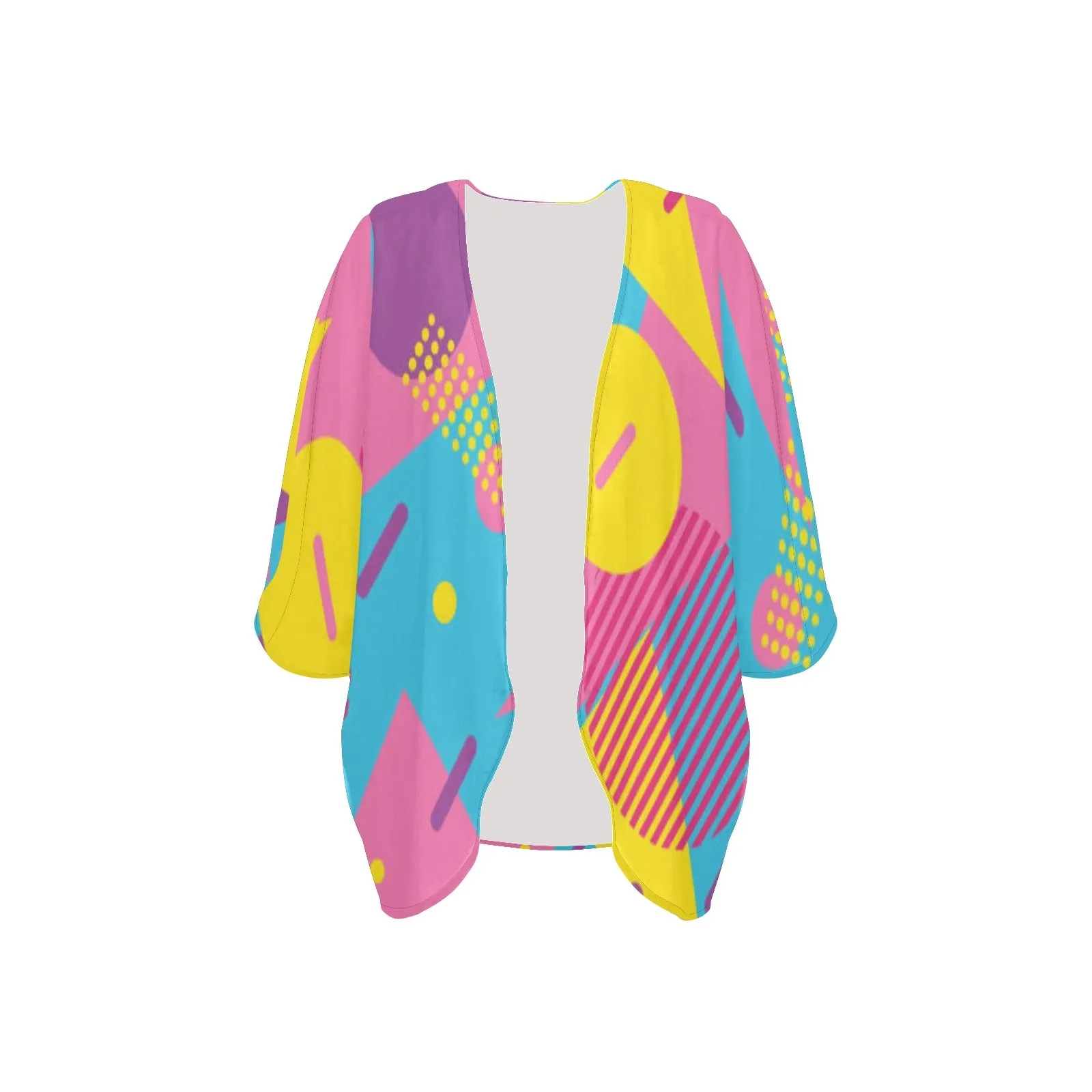 LOUD 90s Wallpaper Print Women's Kimono Chiffon Cover Up