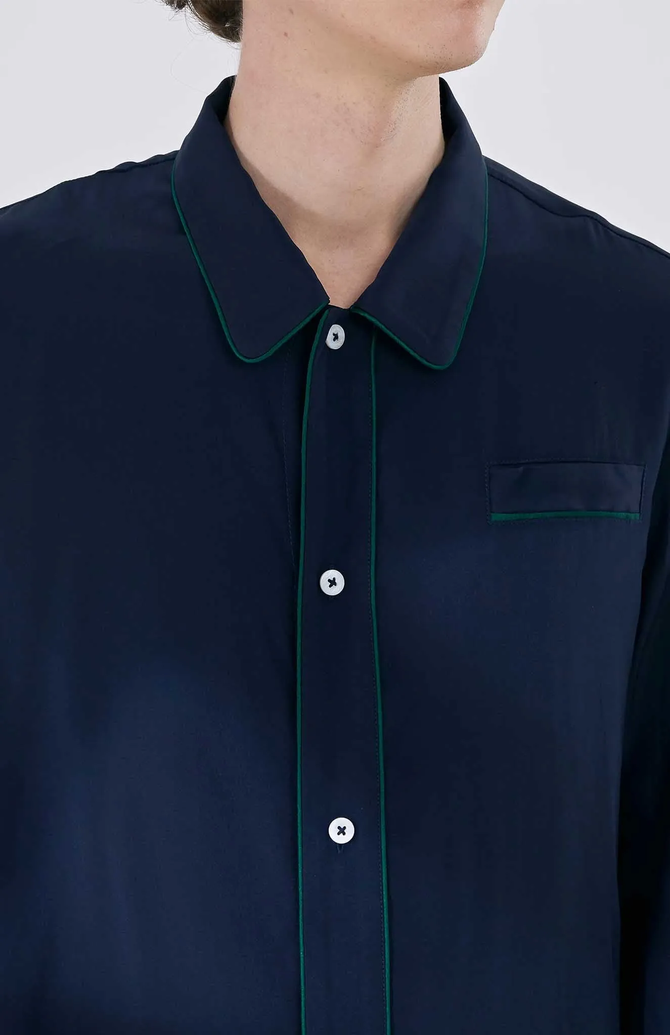 Lounge Lagoon | Navy Cotton with Green Detailing