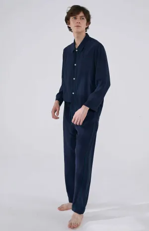 Lounge Lagoon | Navy Cotton with Green Detailing