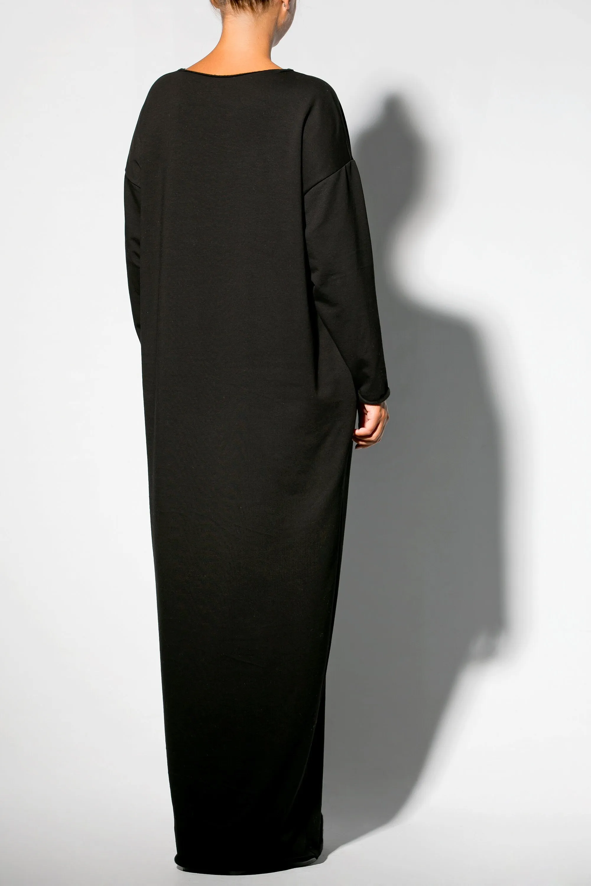 Loungewear Dress, Loungewear Robe, Black Cozy Dress, Long Maxi Dress, Long Sleeve Dress