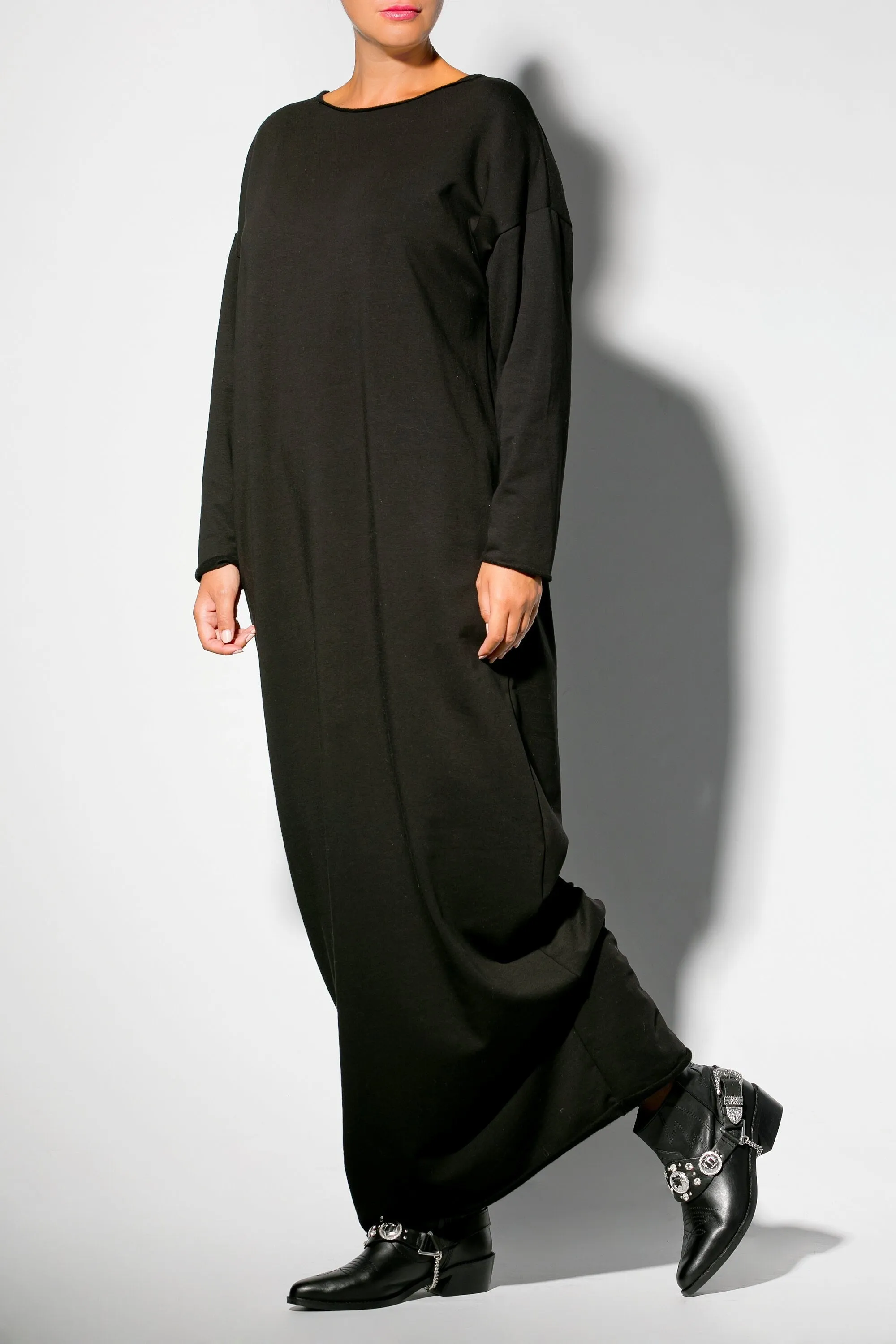 Loungewear Dress, Loungewear Robe, Black Cozy Dress, Long Maxi Dress, Long Sleeve Dress
