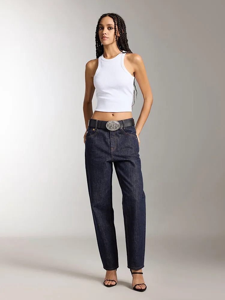 Low-Waist Slimming Tapered Jeans