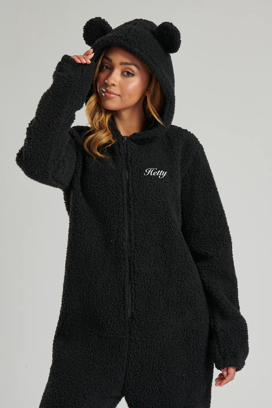 Lulabay ladies luxury borg personalised onesie Taupe