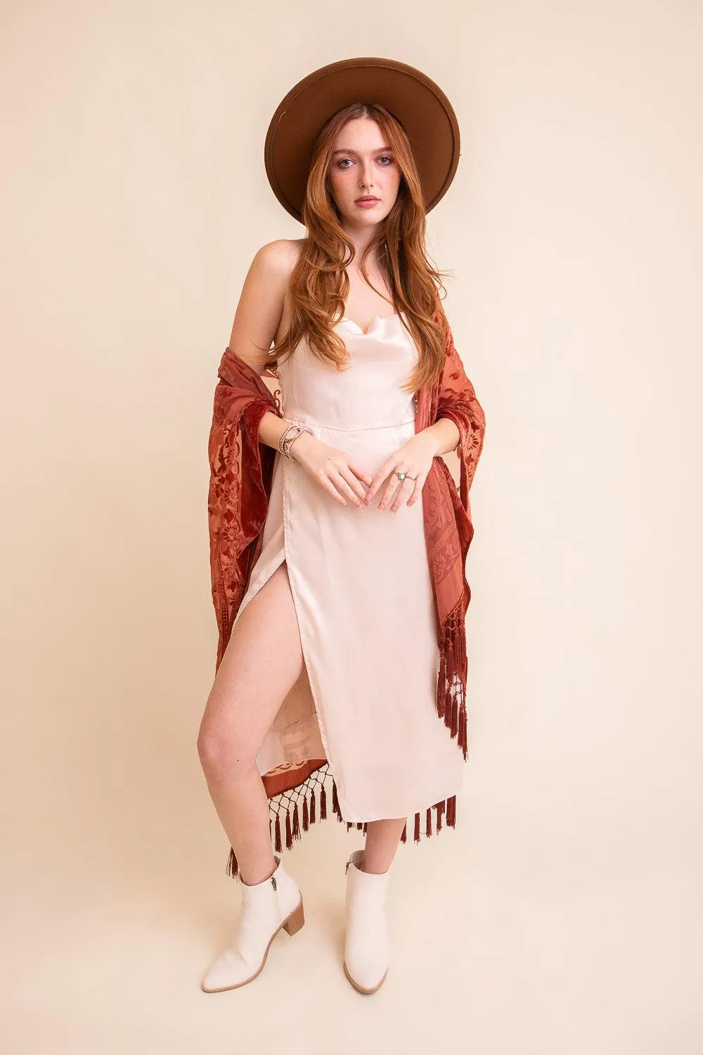Lush Velvet Mesh Tapestry Kimono - 2 colors