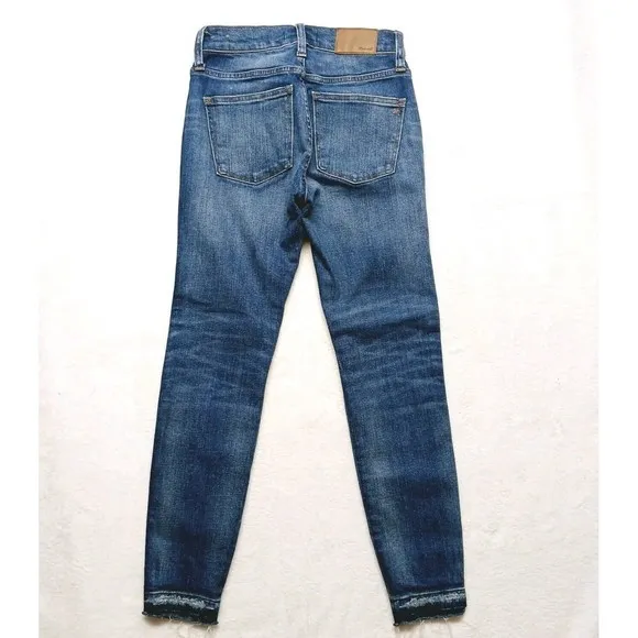 Madewell 9&quot; High-Rise Skinny Women's  Distressed Raw Hem Jeans Size 25 Petite