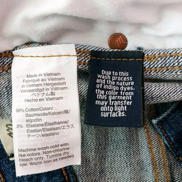 Madewell 9&quot; High-Rise Skinny Women's  Distressed Raw Hem Jeans Size 25 Petite