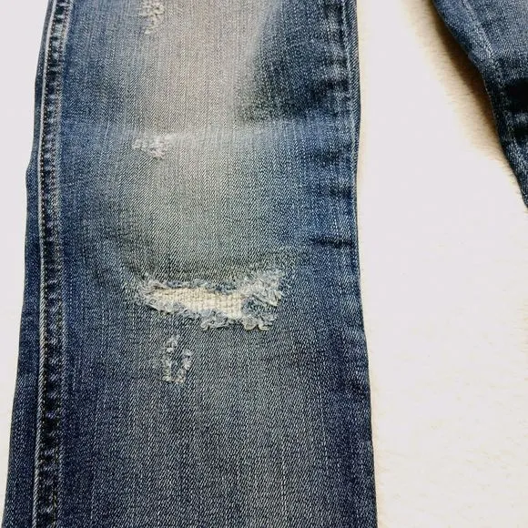 Madewell 9&quot; High-Rise Skinny Women's  Distressed Raw Hem Jeans Size 25 Petite