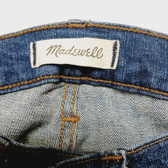 Madewell 9&quot; High-Rise Skinny Women's  Distressed Raw Hem Jeans Size 25 Petite