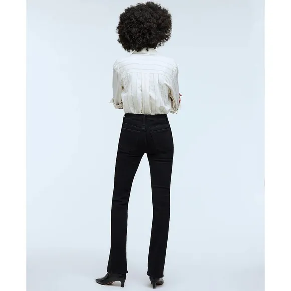 MADEWELL Black Frost Kick Out Full-Length Jeans NWT Size 26P