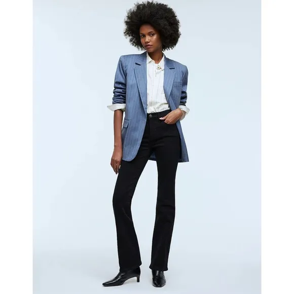 MADEWELL Black Frost Kick Out Full-Length Jeans NWT Size 26P
