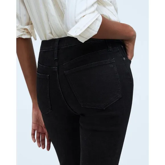 MADEWELL Black Frost Kick Out Full-Length Jeans NWT Size 26P