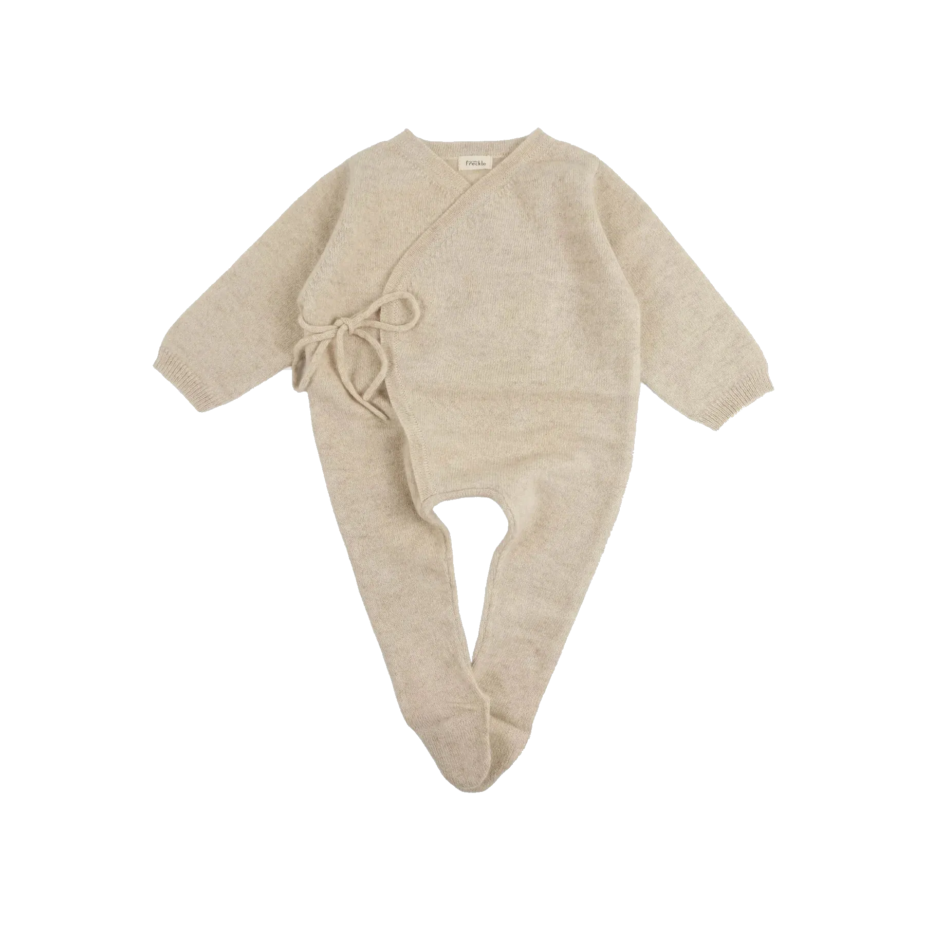 Maeve Premium Cashmere Wrap Footed Babygrow (Apricot)