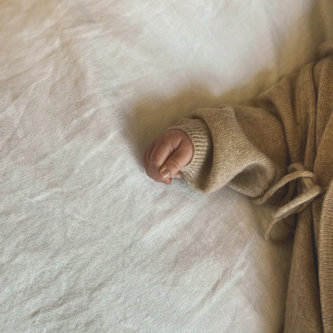 Maeve Premium Cashmere Wrap Footed Babygrow (Apricot)