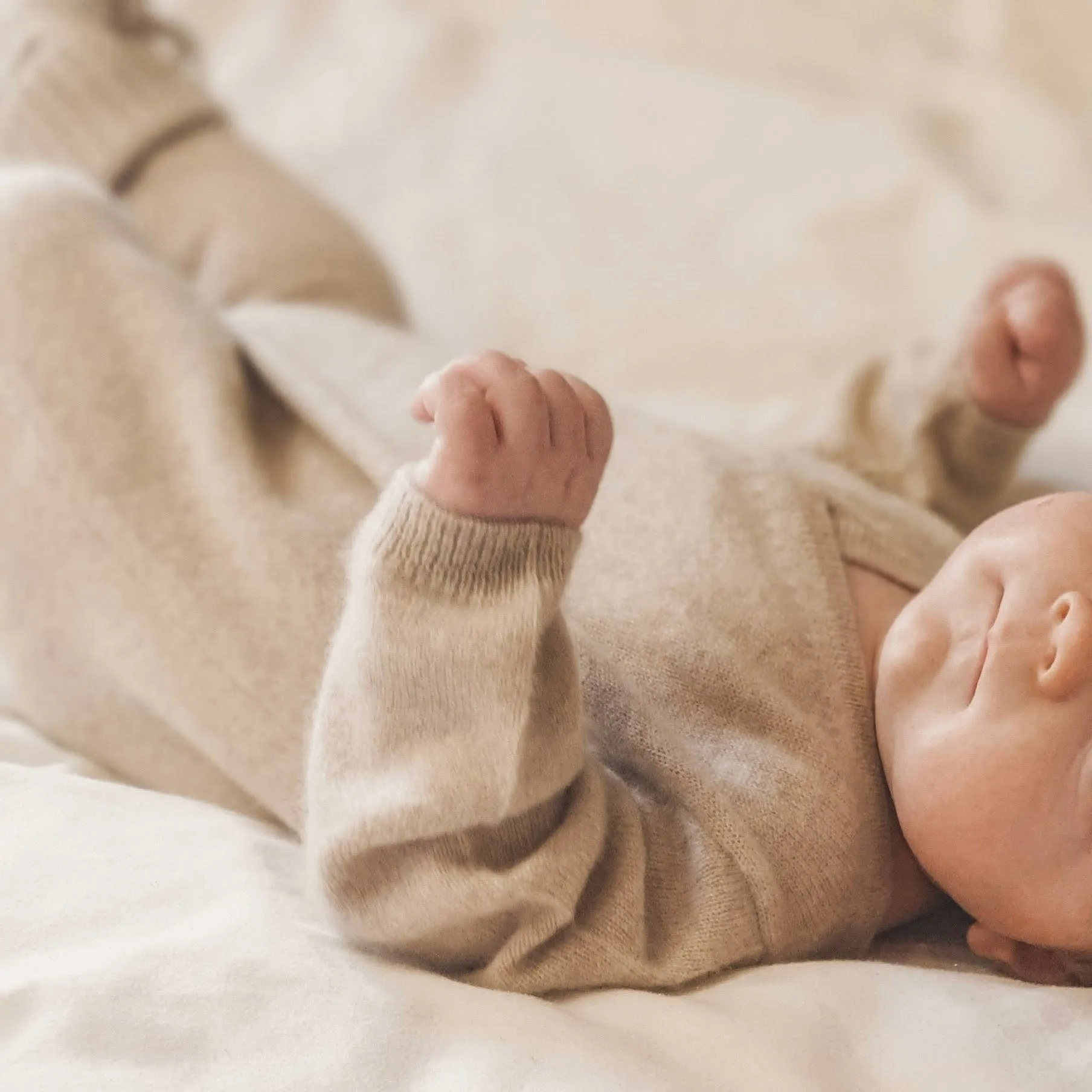 Maeve Premium Cashmere Wrap Footed Babygrow (Apricot)