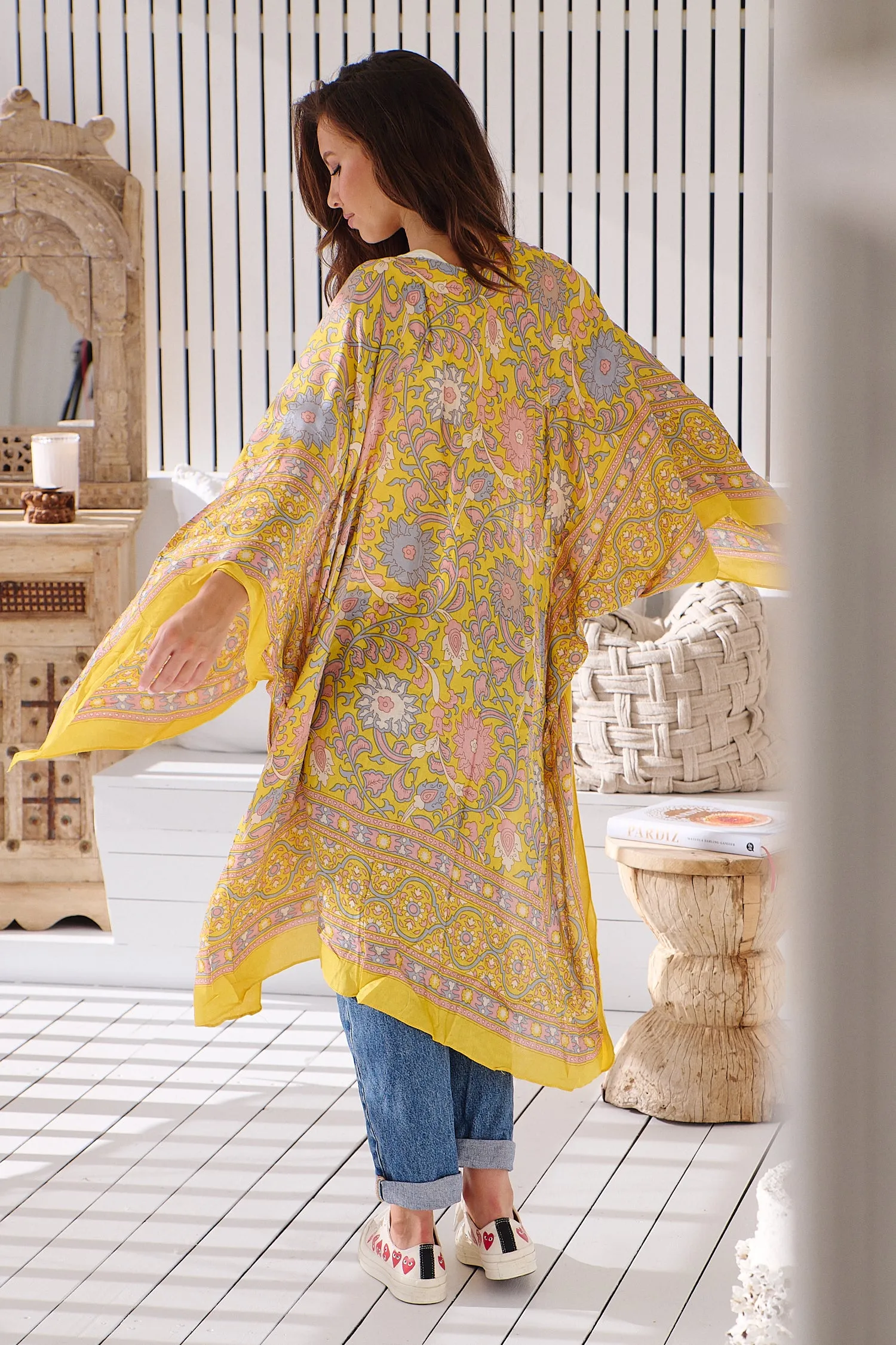 Magic Dance Border Print Kimono- Mellow Yellow ~ Free People