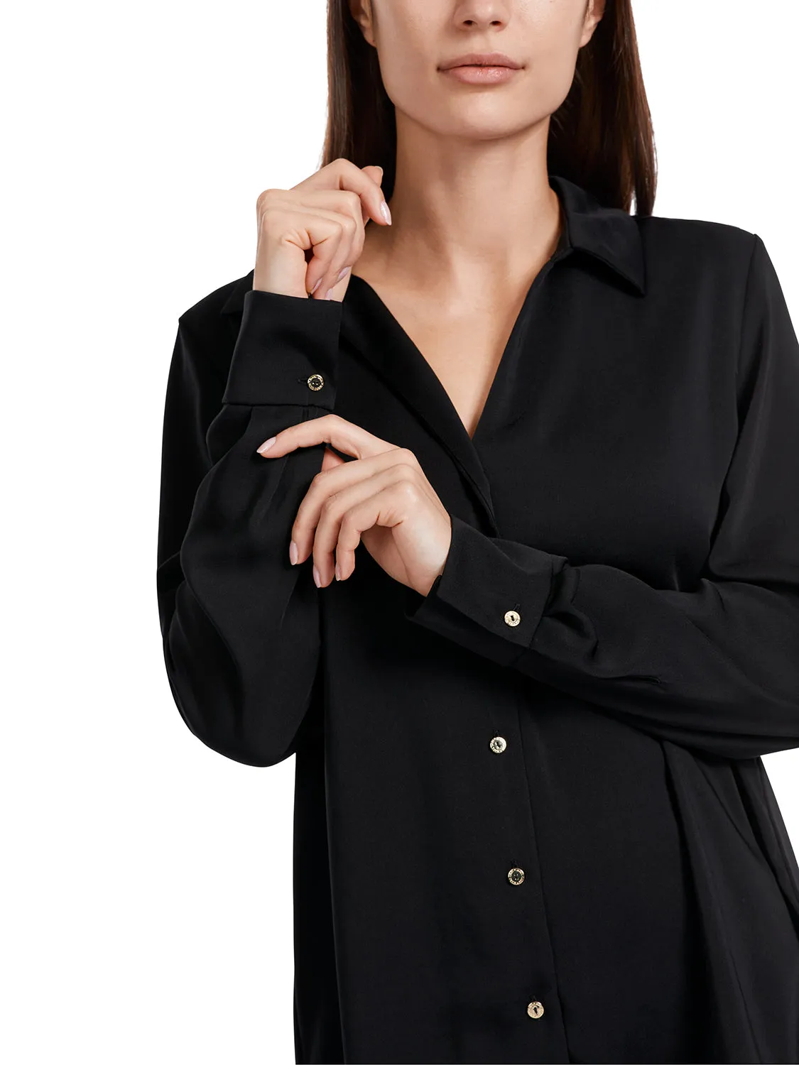 MarcCain Classic Shirt blouse with V-neck VC 51.26 W08