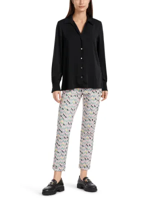 MarcCain Classic Shirt blouse with V-neck VC 51.26 W08