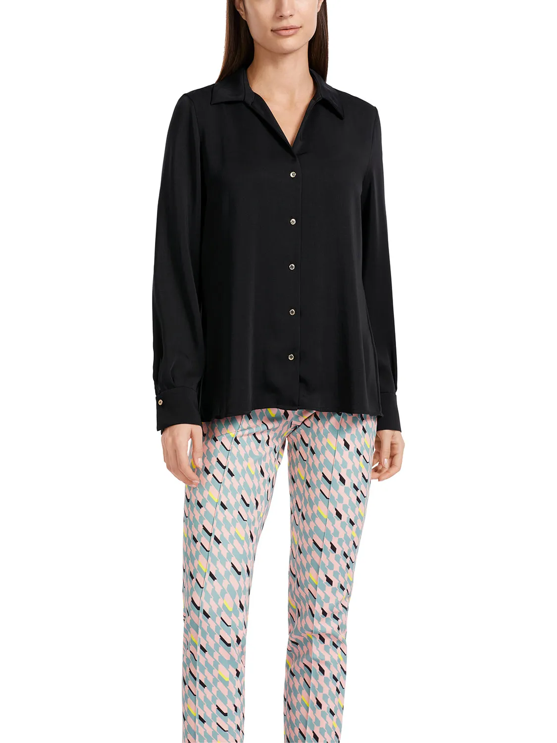 MarcCain Classic Shirt blouse with V-neck VC 51.26 W08