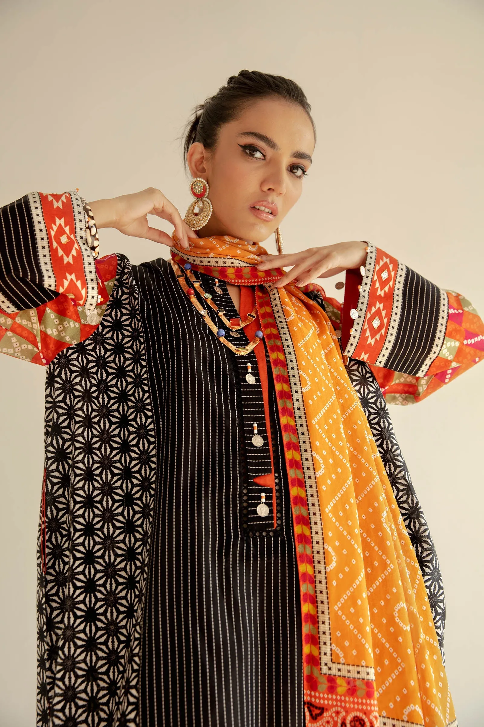 MELISSA (ZRW-20948) | Zaha RTW Poplin Collection 2023 | Stitched Lawn Cambric Cotton Suits