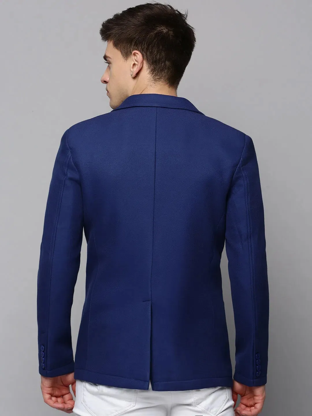 Men Blue Solid Blazer-AR-029-Blue