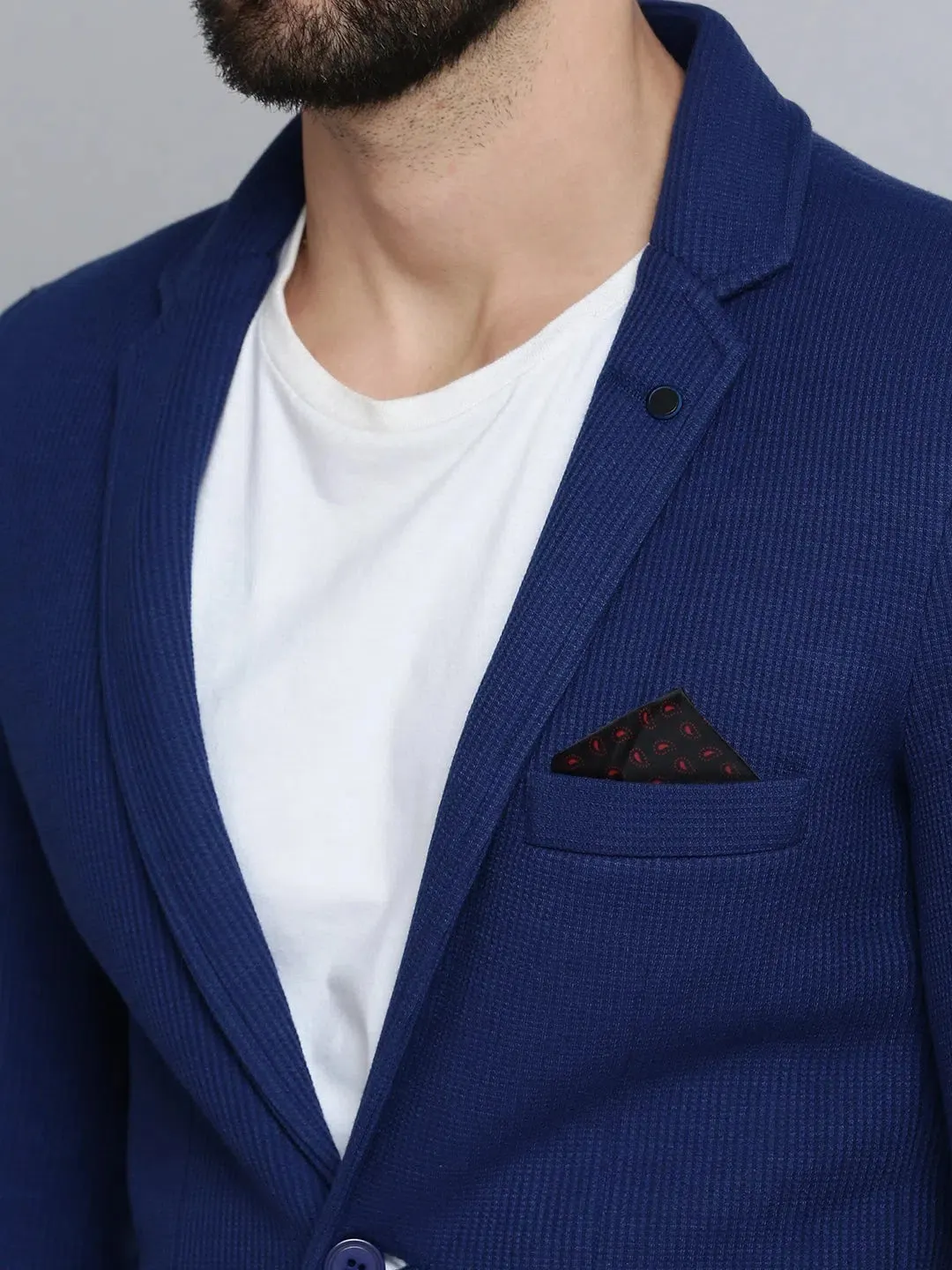 Men Blue Solid Blazer-AR-Z2-Blue