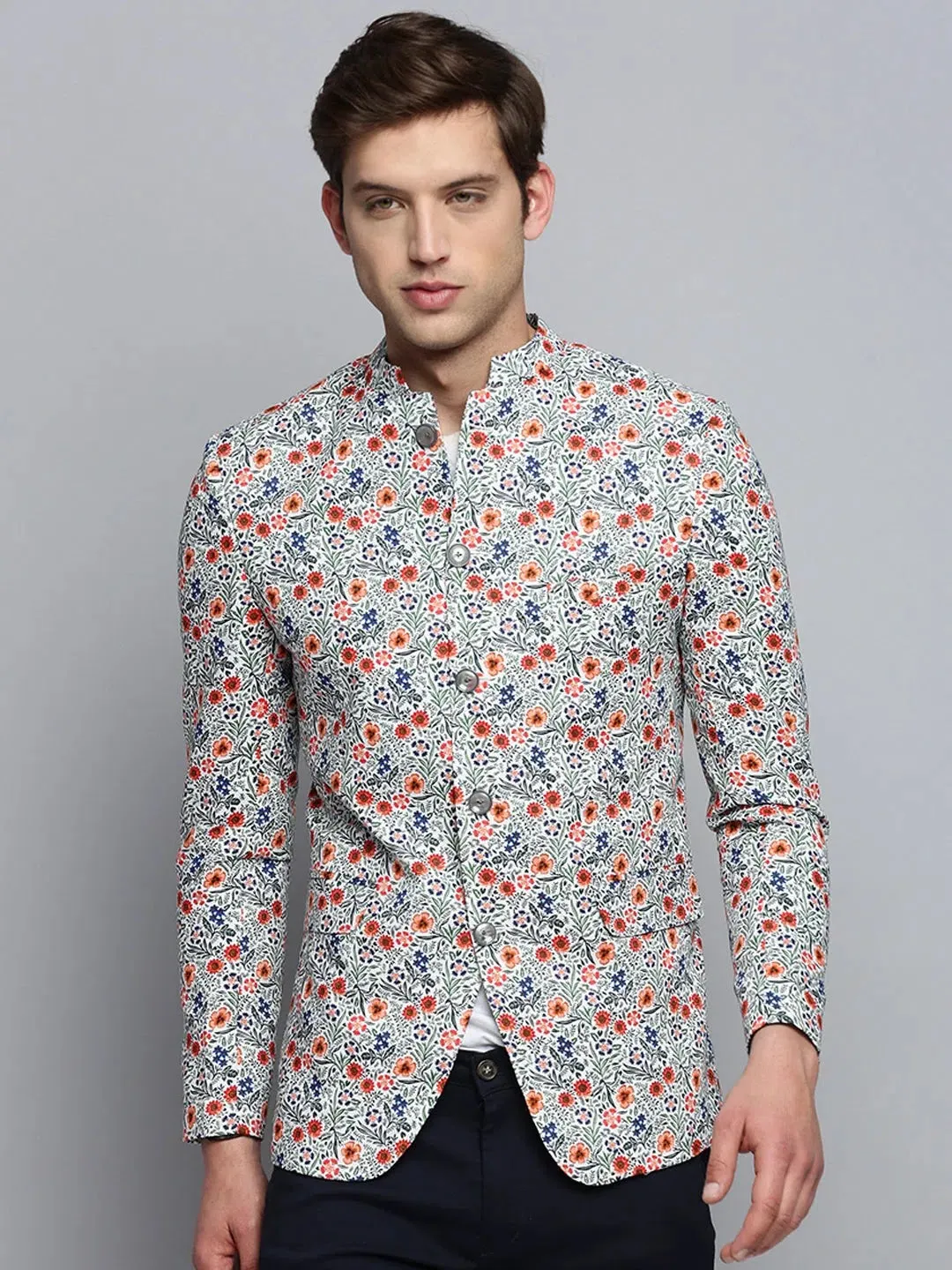 Men Multi Printed Blazer-SOBLZ-311-Multi