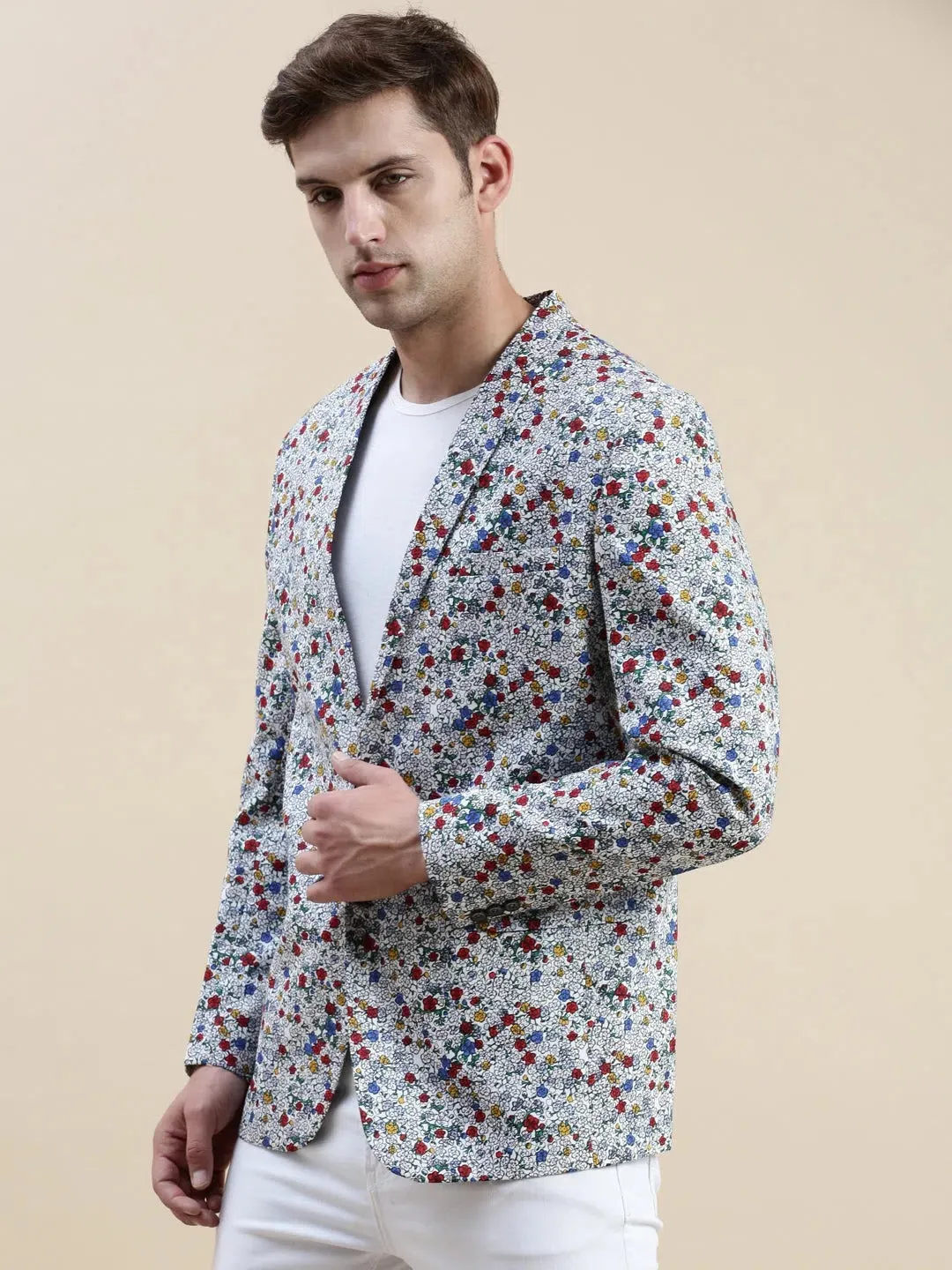 Men Multi Printed Casual Blazer-SOBLZ-71-8-Multi