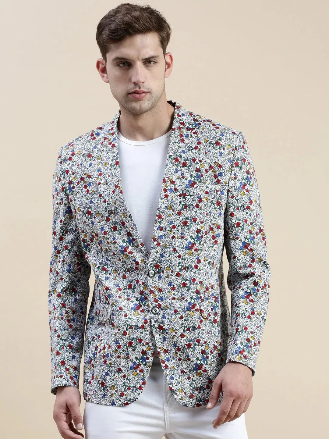 Men Multi Printed Casual Blazer-SOBLZ-71-8-Multi